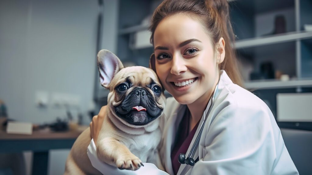 Veterinary professionals in a modern veterinary care practice
